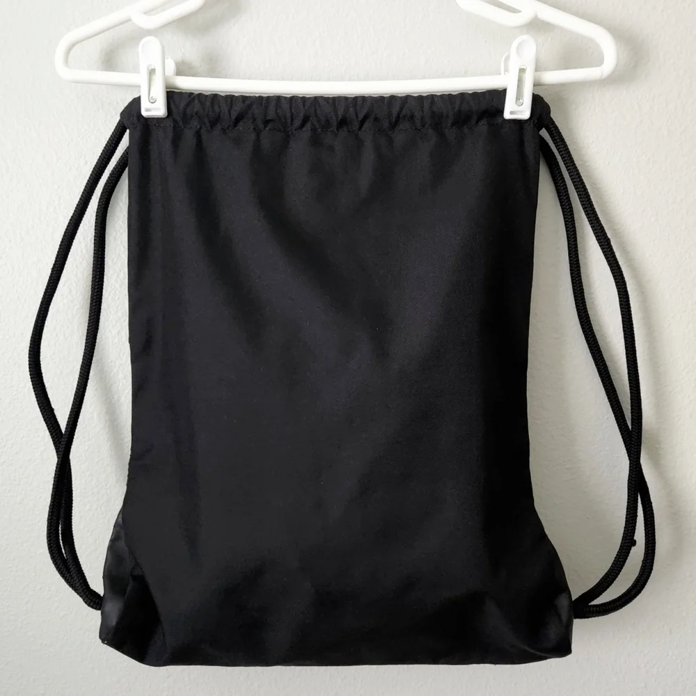 Adidas Black 3 Stripe Sackpack With Continuous Double Drawcord Closure
